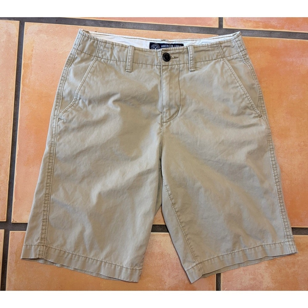 American Eagle Longboard Khaki Shorts Men's Size 28 Tan Casual Stretch